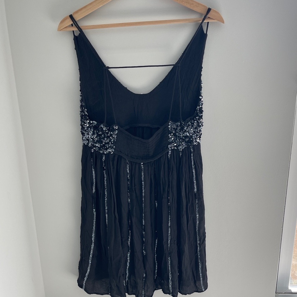 New with tags!! Free People Black Sequin Mini Dress - Picture 8 of 9